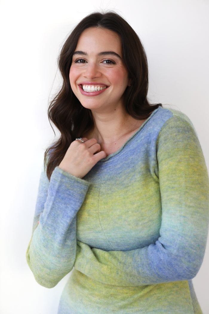 Callahan Knitwear - Inside Out Maxi Dress - Lemongrass Gradient -