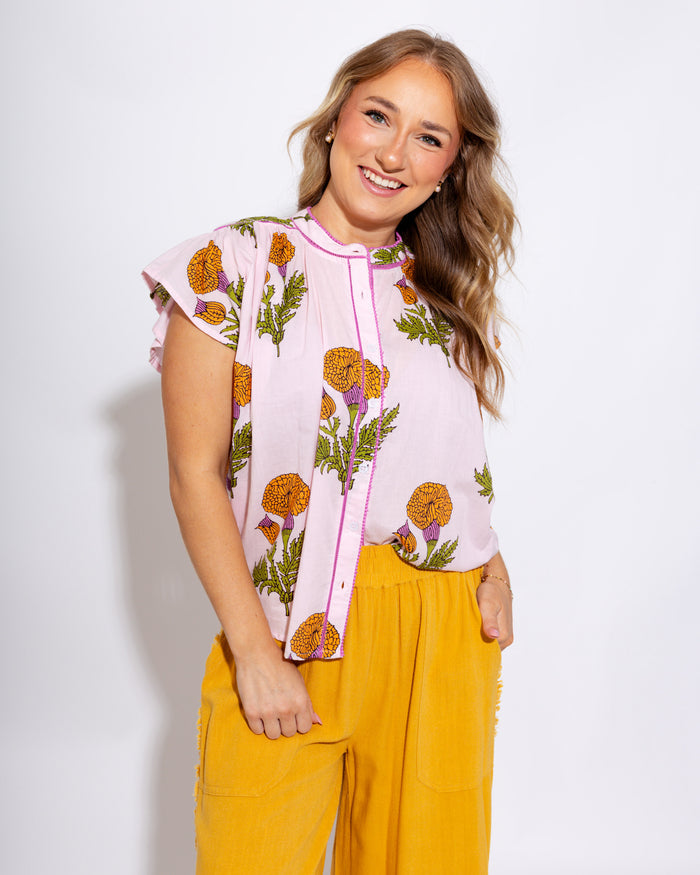 Ivy Jane Fem De La Fleur Pink Floral Embroidered Top - Gaudie & Co. TX Boutique