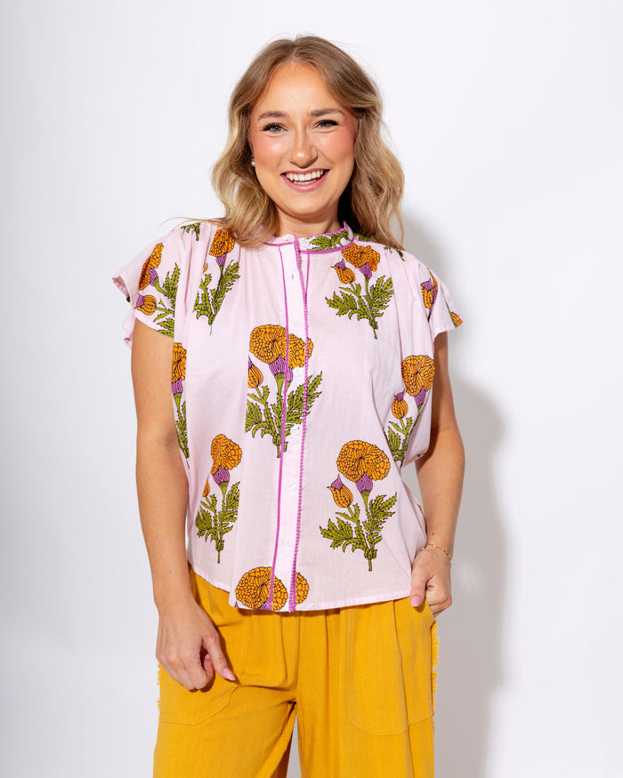 Ivy Jane Fem De La Fleur Pink Floral Embroidered Top - Gaudie & Co. TX Boutique