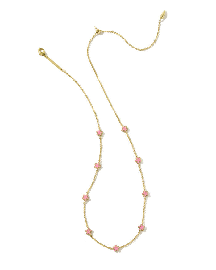 Jane Strand Necklace in Dark Pink Enamel