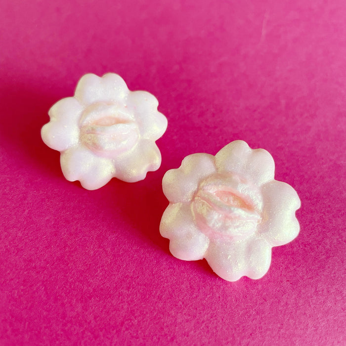 Earrings (Large, Pink Blossom)