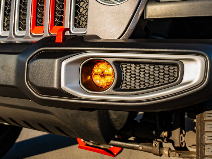 Jeep JL JT JK Fog Mount Brackets - 1 Piece Bumper