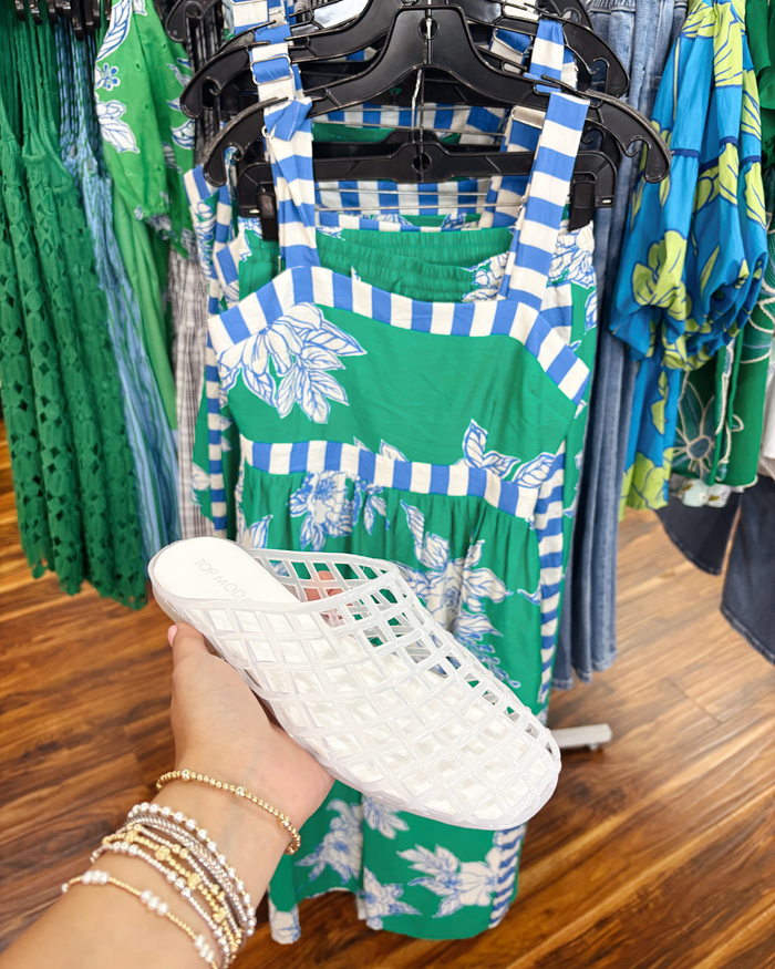 Jelly Slip On Flats in White