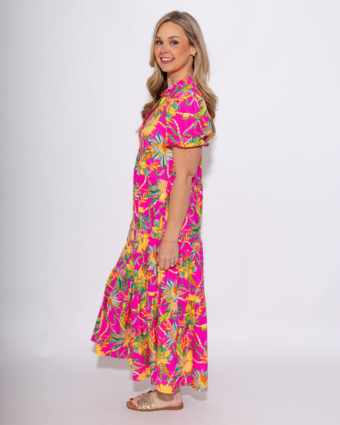 Jude Connally | Portia Dress in Peacock Floral Pink