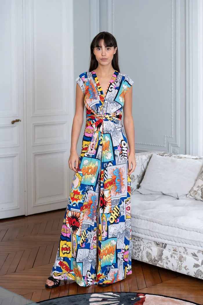 woman models an Elegance Miss tailored jumpsuit