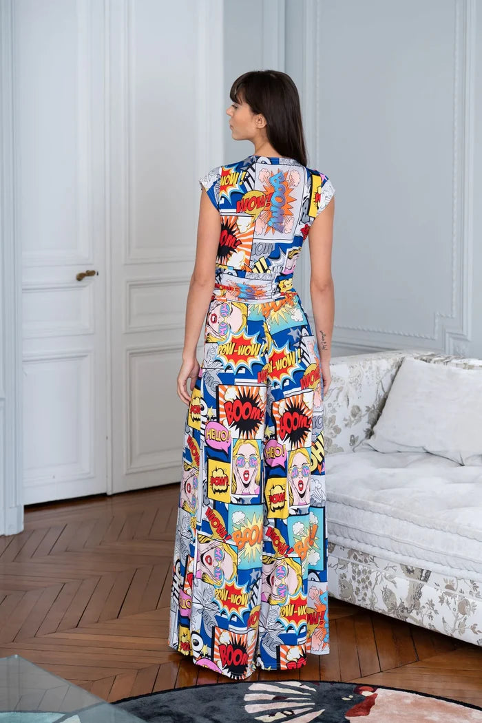 woman shows tailored jumpsuit back