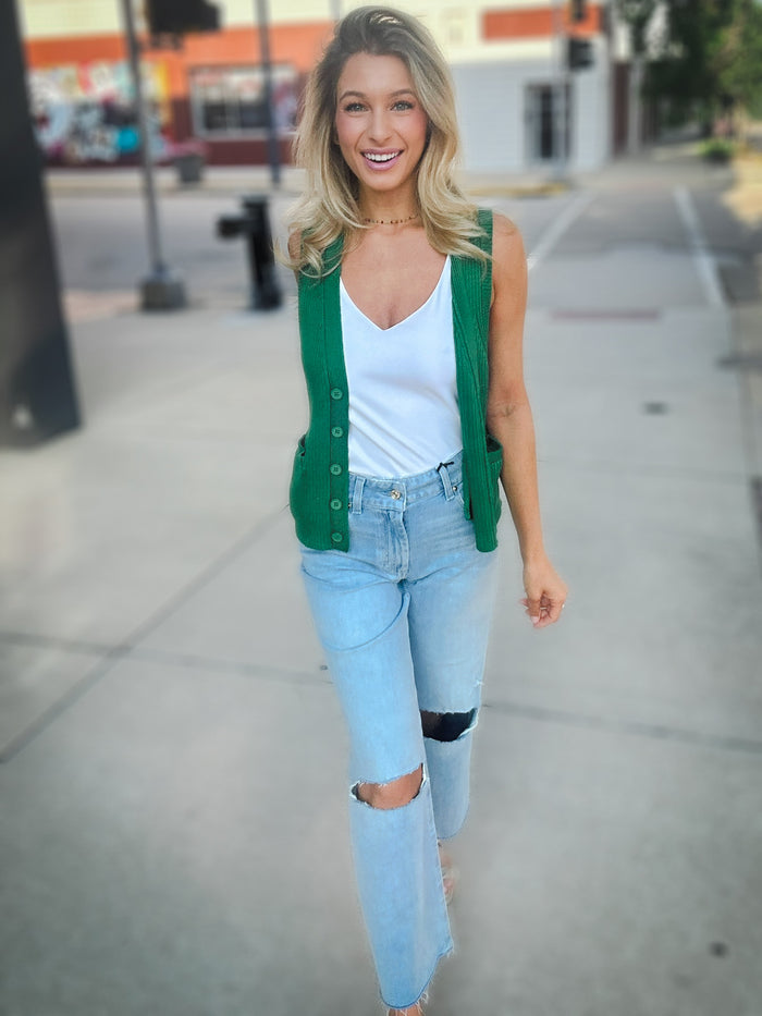 Karen Kane Take Me to Emerald City Vest