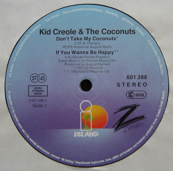 Kid Creole And The Coconuts - Don't Take My Coconuts (1983 12")