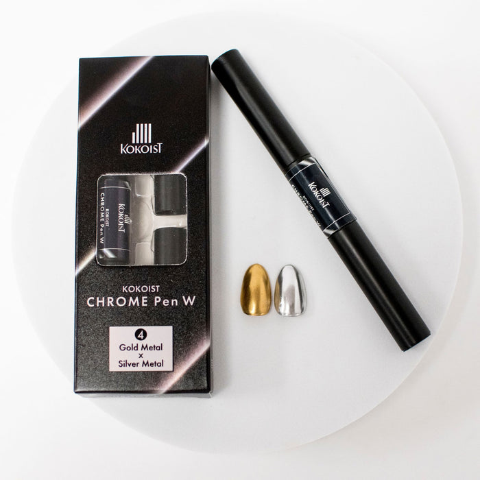 Kokoist Chrome Pen W 04 Gold Metal x Silver Metal Nail Art KOKOIST