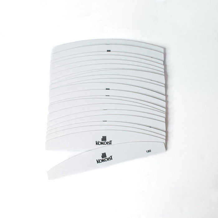 Kokoist Pack of 20 Replaceable White Half Moon Files, 180 grit Files KOKOIST
