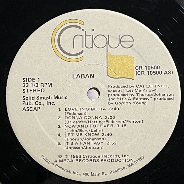 Laban - Caught By Surprise (1985 US Press)