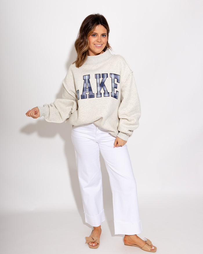 Lake/Mountain Reversible Mock-neck Sweatshirt