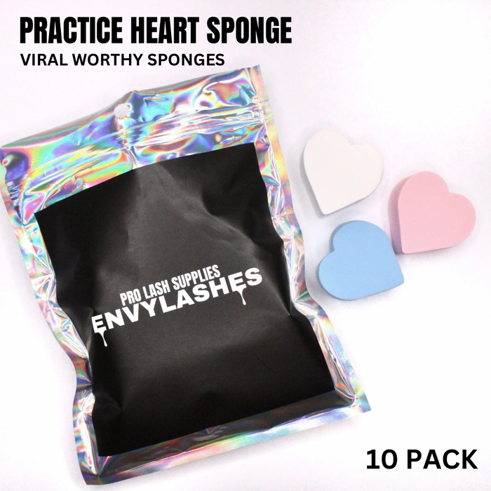 Lash Practice Heart Sponge 10 Pcs