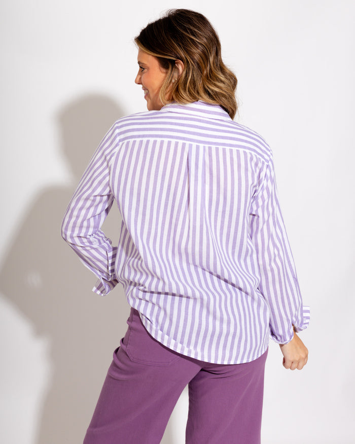 Lavender Stripe Button-Up Shirt