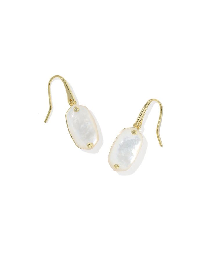 Lee Riveted Drop Earring Gold Ivory MOP