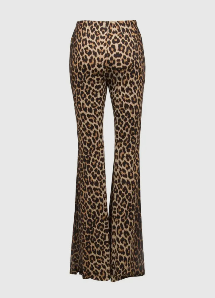 Leopard Bell Bottom Flare Leggings