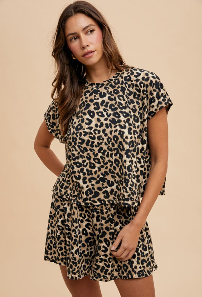 Leopard Jersey Knit Shorts