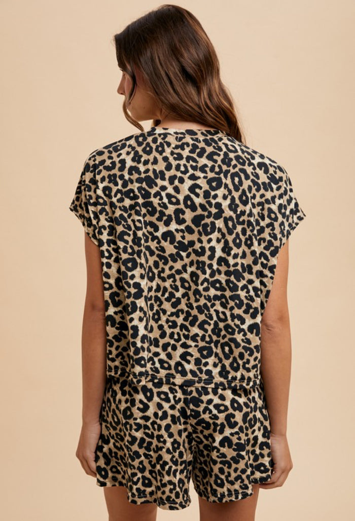 Leopard Jersey Knit T-shirt