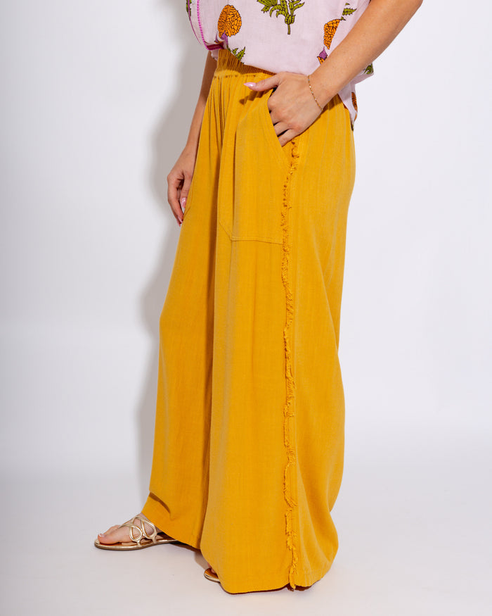 Linen Frayed Wide Leg Pants Women - Umgee - Gaudie & Co. Nederland TX Boutique