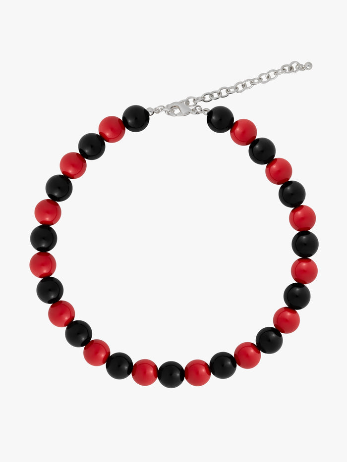 Lisa Says Gah - Lola Beaded Necklace - Red/Black -