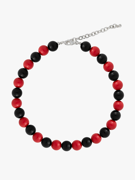 Lisa Says Gah - Lola Beaded Necklace - Red/Black -