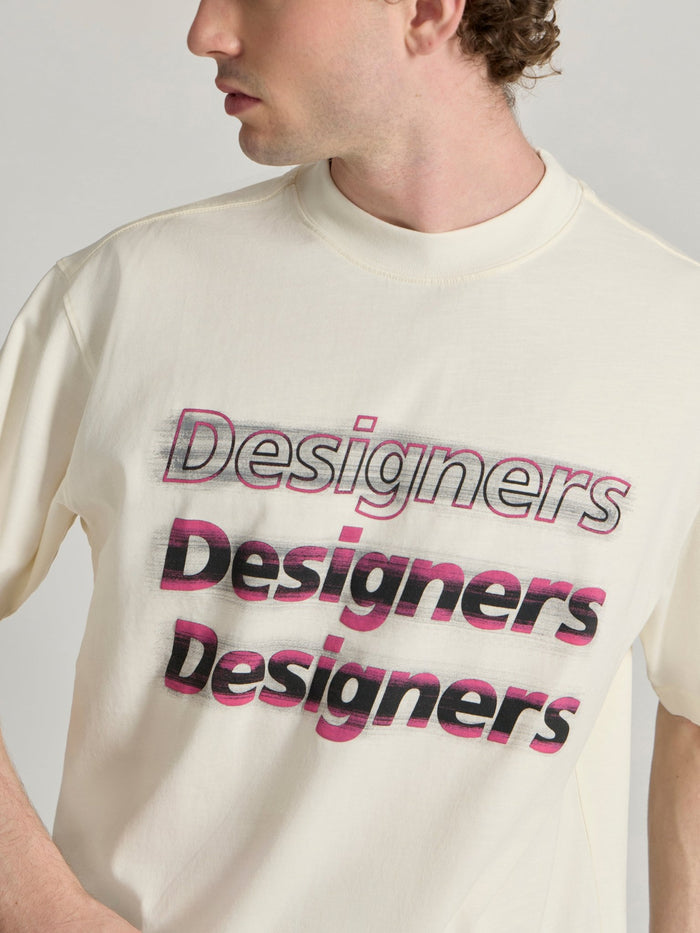 Men's printed baggy T-Shirt in cream