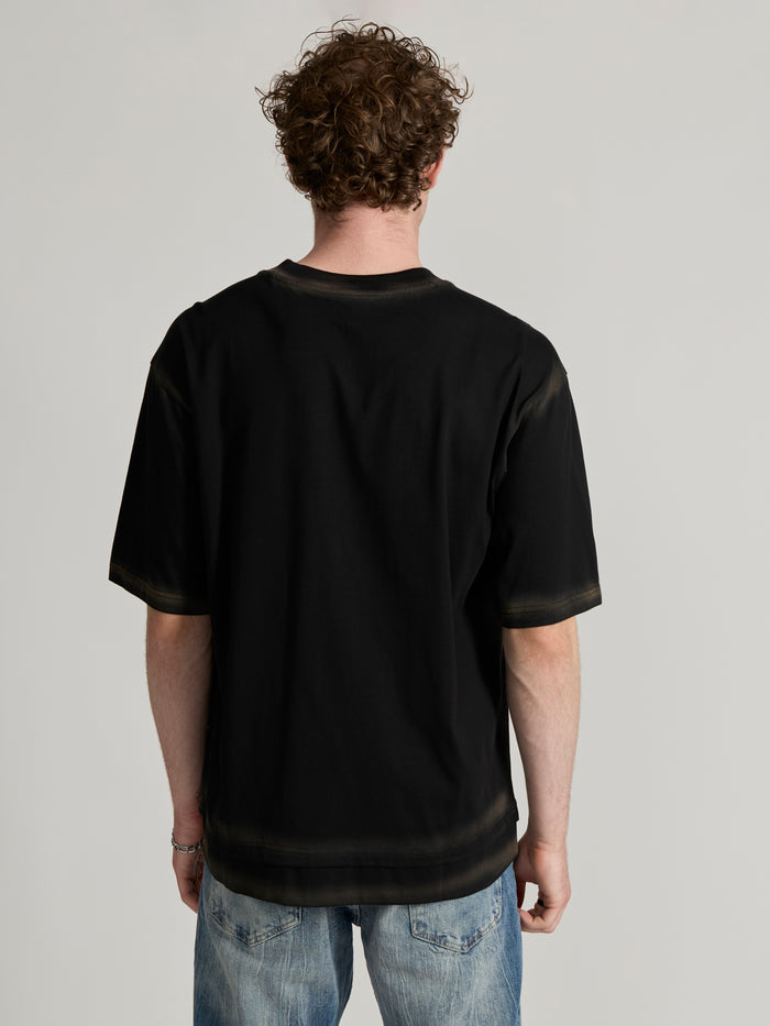 Men's printed baggy T-Shirt in black