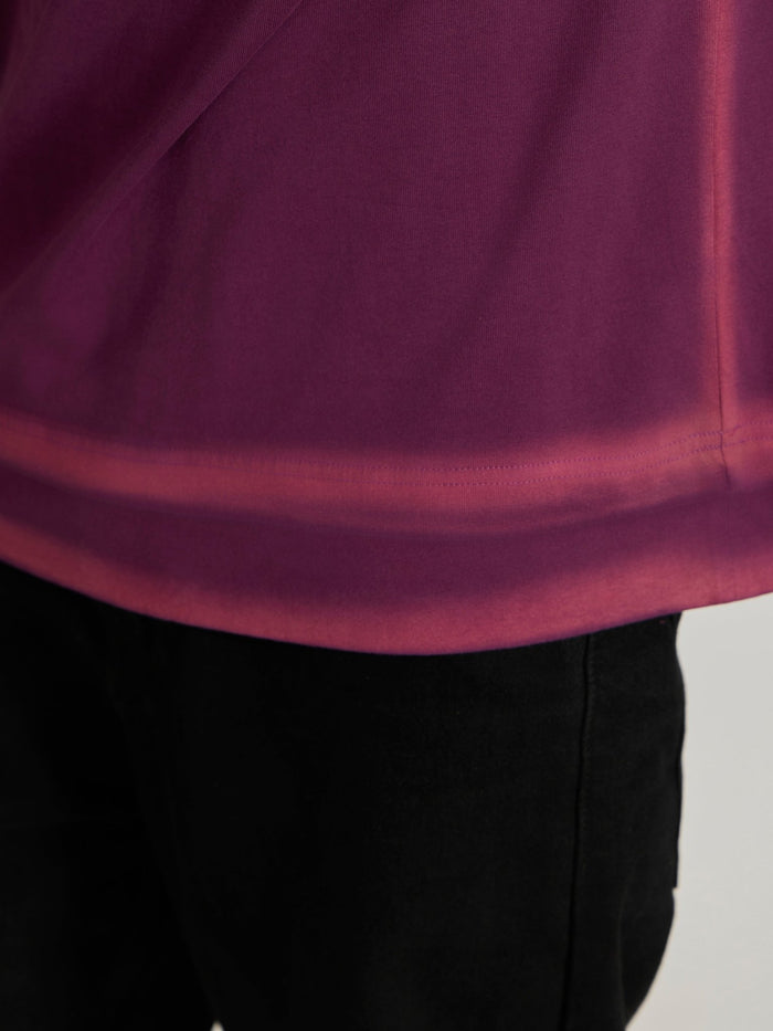 Men's printed baggy T-Shirt in midnight plum