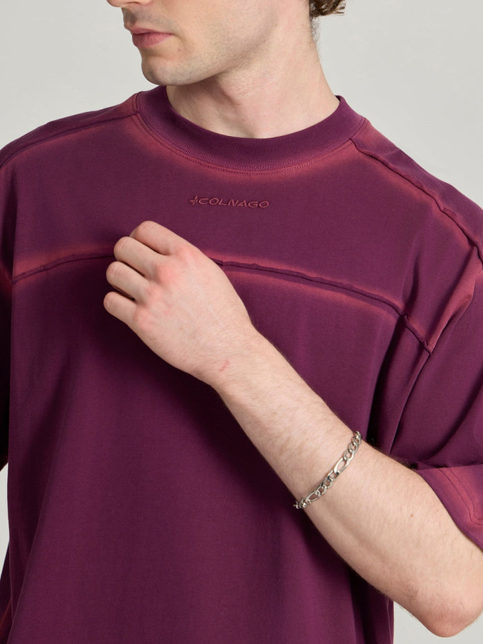 Men's printed baggy T-Shirt in midnight plum