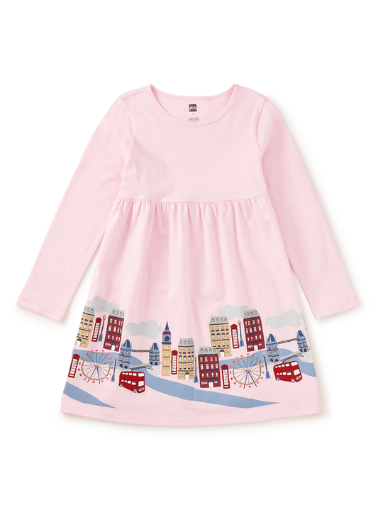 London Cityscape Skirted Dress
