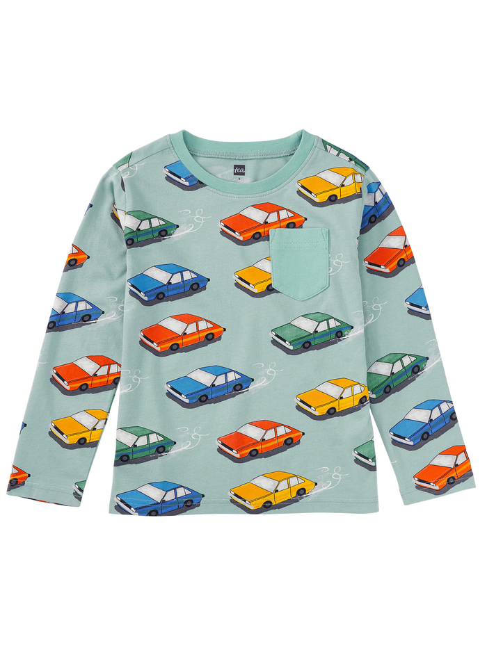 Long Sleeve Printed Pocket Tee