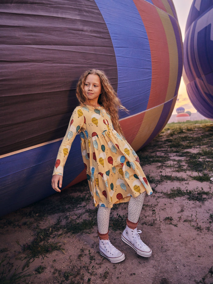 Long Sleeve Tiered Henley Dres