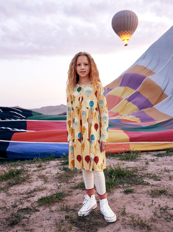 Long Sleeve Tiered Henley Dres
