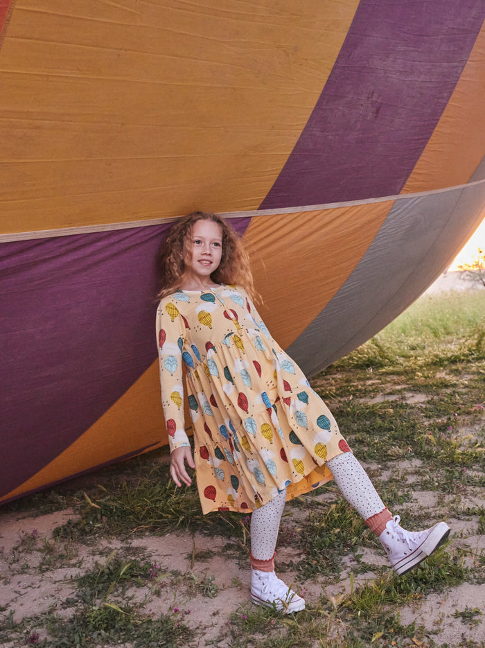 Long Sleeve Tiered Henley Dres