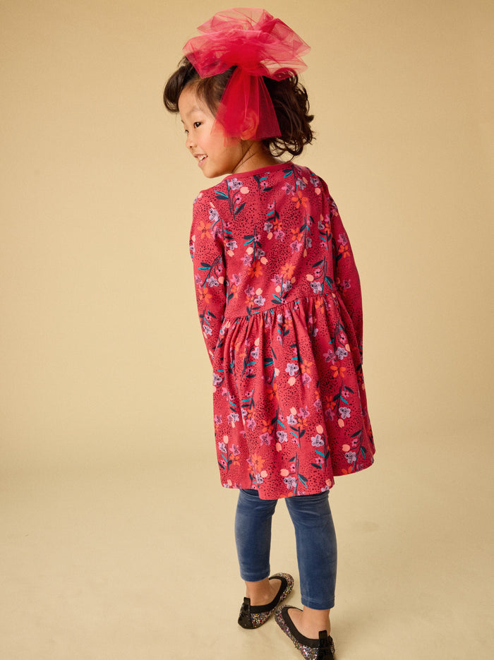 Long Sleeve Wrap Neck Dress