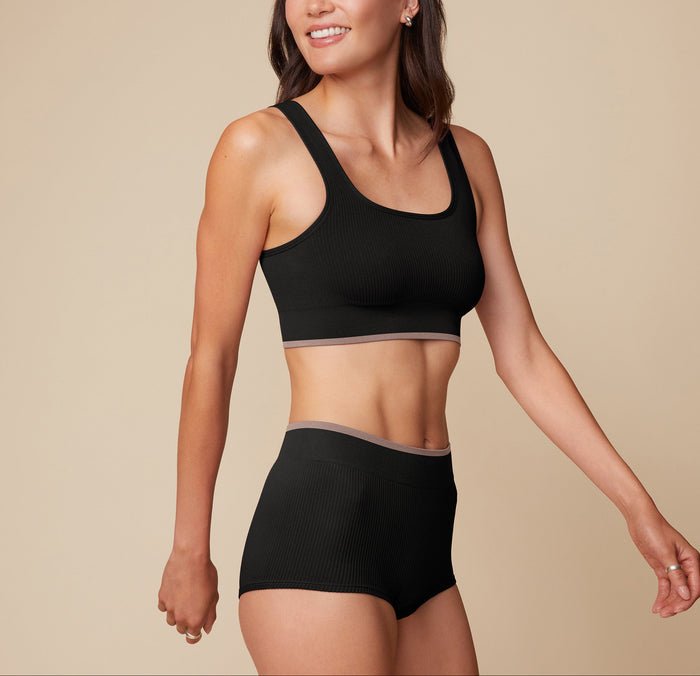 Harper Wilde - Lounge Rib Scoop Bralette - Black -