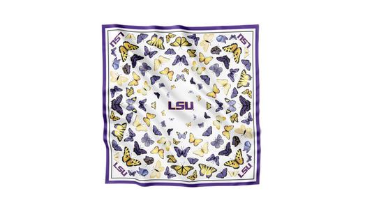 LSU Square Silk Scarf
