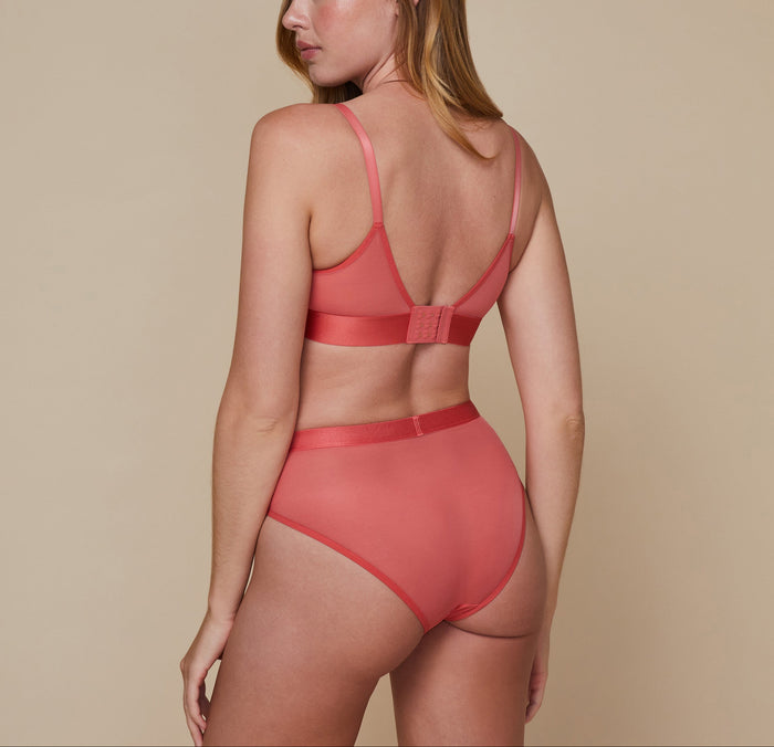Harper Wilde - LuxeMesh Triangle Bralette - Coral -