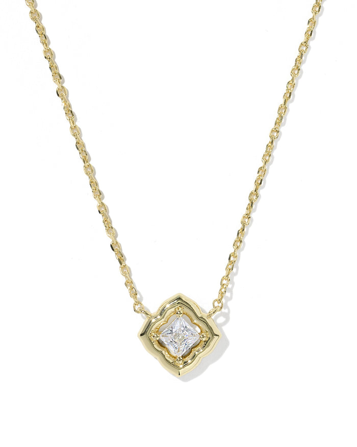 Mallory Crystal Gold Short Pendant Necklace