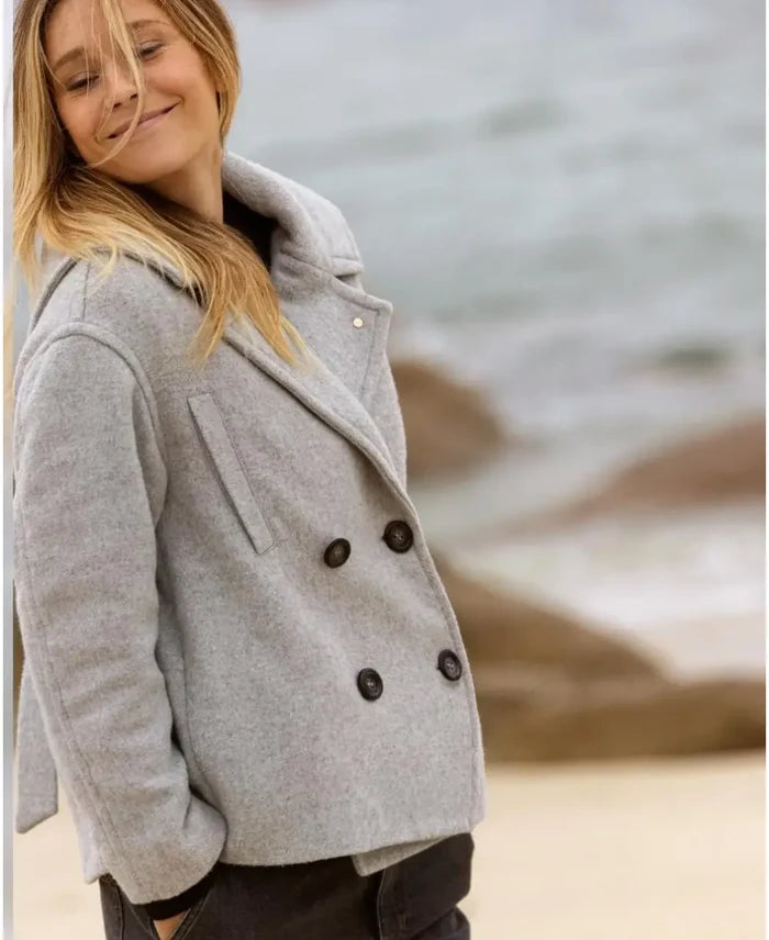 Malo pregnancy pea coat grey - Coats and jackets