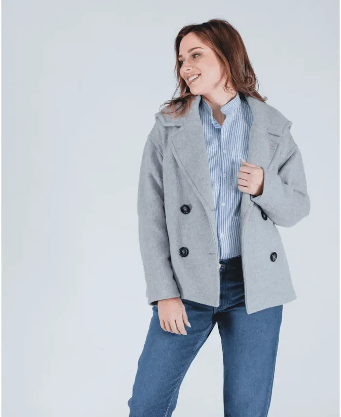 Malo pregnancy pea coat grey - Coats and jackets