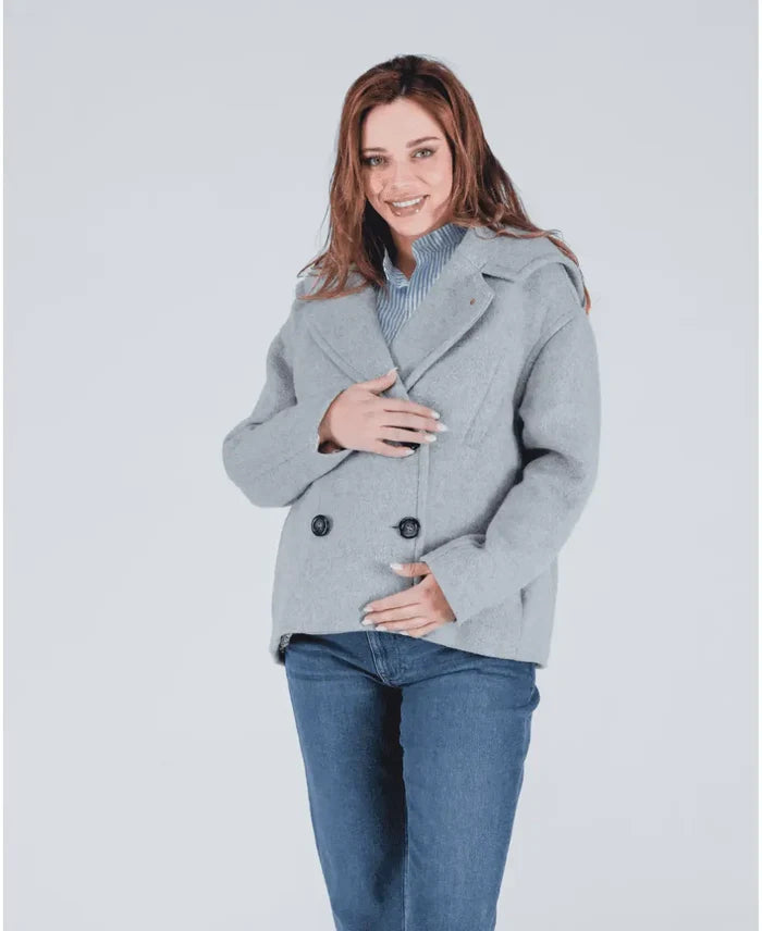 Malo pregnancy pea coat grey - Coats and jackets