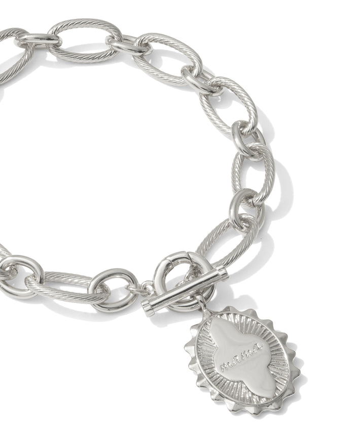 Mama Link Chain Bracelet in Silver Metal