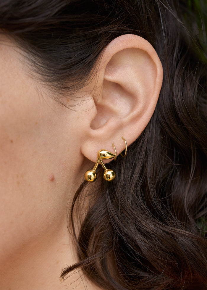 Peter + June - Maraschino Studs - 18k Gold Plated -