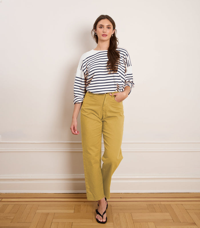 Loup - Marianne Oversized Breton Tee - Navy Stripe -