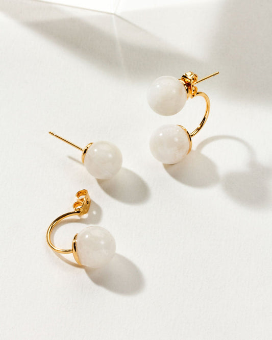 Luna Norte - Mars Moons Front Back Gemstone Earring -