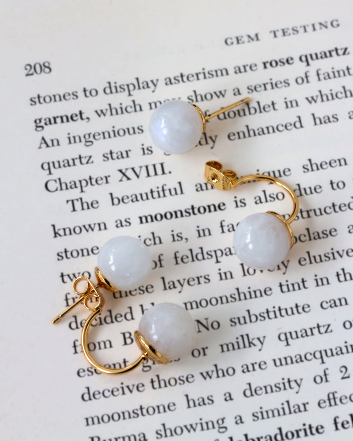 Luna Norte - Mars Moons Front Back Gemstone Earring -