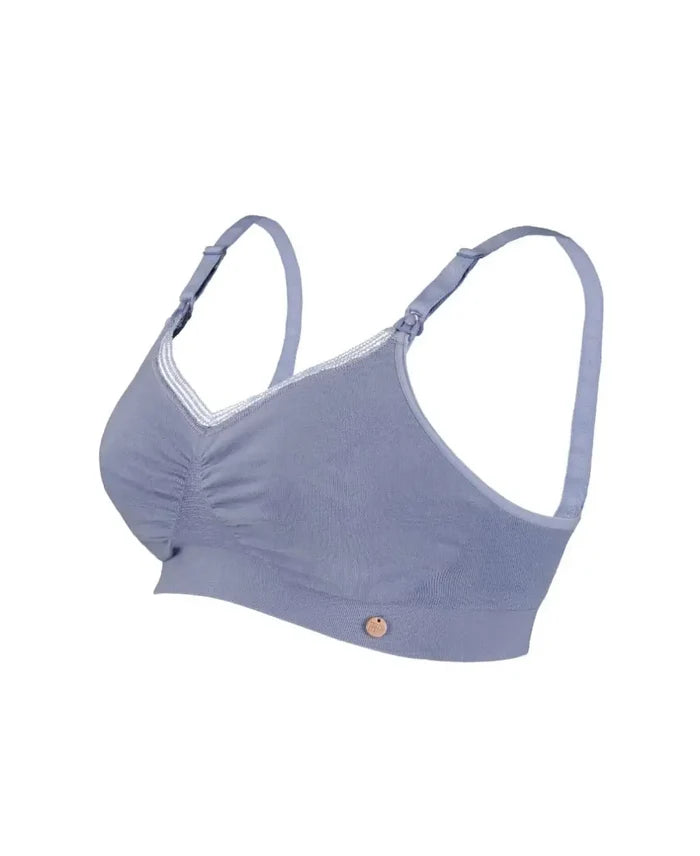 Maternity and nursing seamless bra Organic sky blue