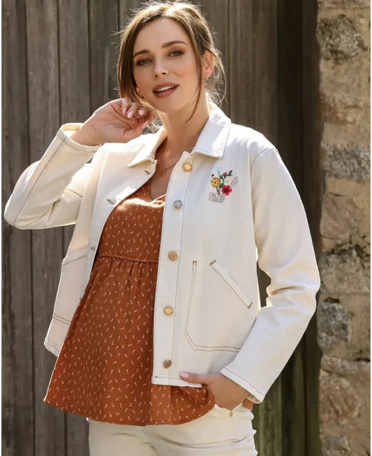 Maternity jean jacket Romy beige - Coats and jackets