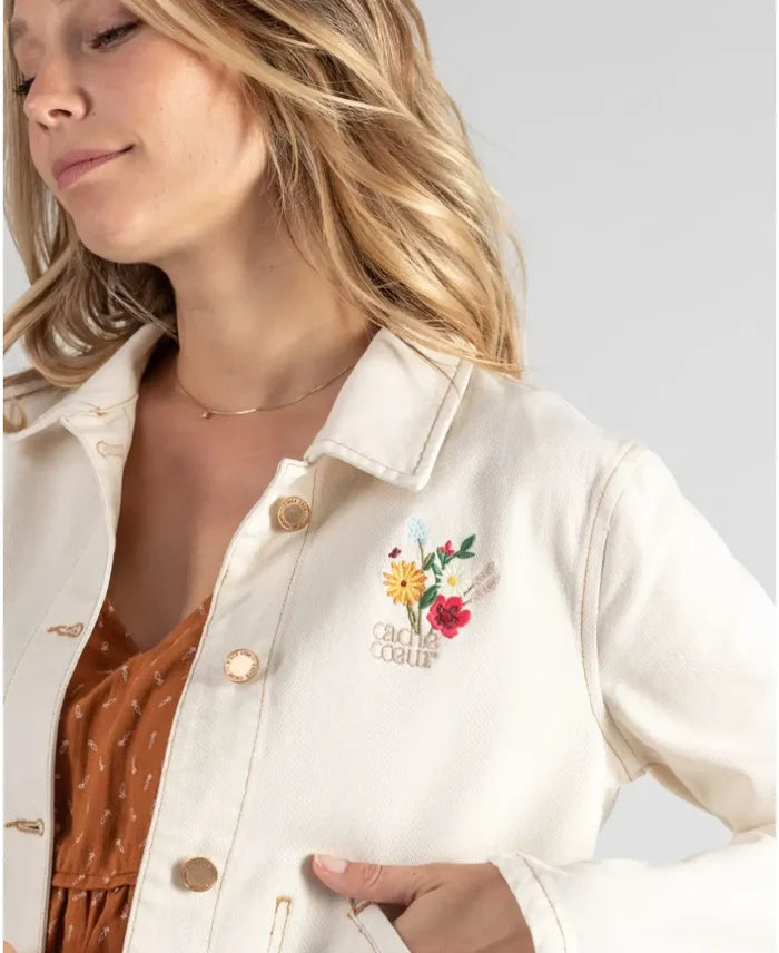 Maternity jean jacket Romy beige - Coats and jackets